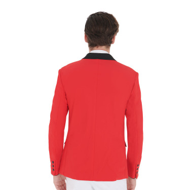 Giacca da concorso uomo 3 bottoni Elegance Equestro Rosso / nero