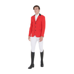 Giacca da concorso uomo 3 bottoni Elegance Equestro Rosso / nero
