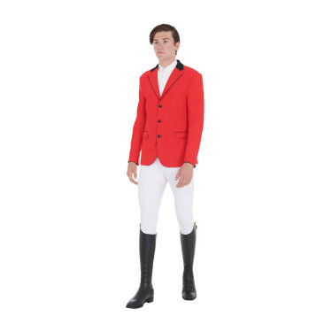 Giacca da concorso uomo 3 bottoni Elegance Equestro Rosso / nero