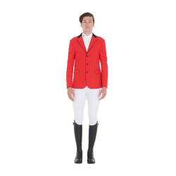 Giacca da concorso uomo 3 bottoni Elegance Equestro Rosso / nero