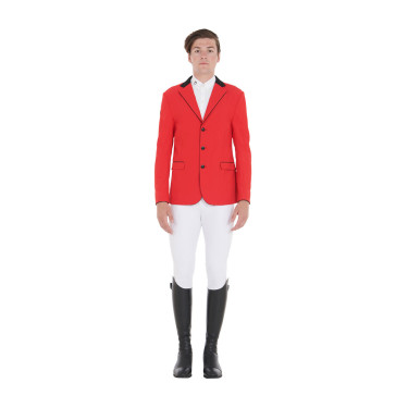 Giacca da concorso uomo 3 bottoni Elegance Equestro Rosso / nero