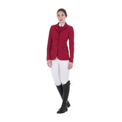 Giacca da concorso da donna in tessuto tecnico elasticizzato Equestro Scooter Beige