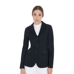 Giacca da concorso da donna in tessuto tecnico elasticizzato Equestro Nero Giacca da concorso da donna in tessuto tecnico elasticizzato Equestro Nero