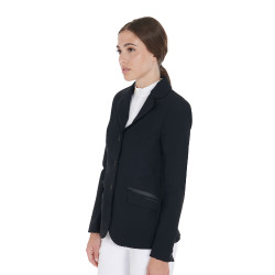 Giacca da concorso da donna in tessuto tecnico elasticizzato Equestro Nero Giacca da concorso da donna in tessuto tecnico elasticizzato Equestro Nero