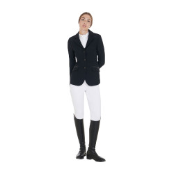 Giacca da concorso da donna in tessuto tecnico elasticizzato Equestro Nero Giacca da concorso da donna in tessuto tecnico elasticizzato Equestro Nero