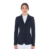Giacca da concorso da donna con logo ricamato a contrasto Equestro Blazer marine Blu marino Giacca da concorso da donna con logo ricamato a contrasto Equestro Blazer marine Blu marino