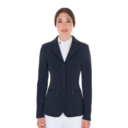 Giacca da concorso da donna con logo ricamato a contrasto Equestro Blazer marine Blu marino