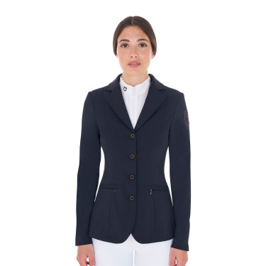 Giacca da concorso da donna con logo ricamato a contrasto Equestro Blazer marine Blu marino