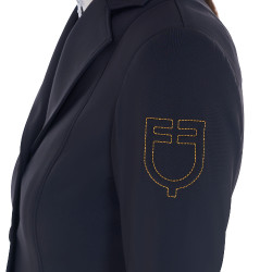 Giacca da concorso da donna con logo ricamato a contrasto Equestro Blazer marine Blu marino