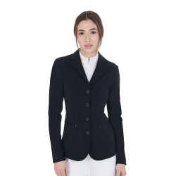 Giacca da concorso da donna con logo ricamato a contrasto Equestro Nero