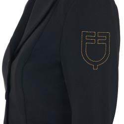 Giacca da concorso da donna con logo ricamato a contrasto Equestro Nero
