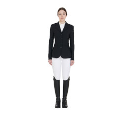 Chaqueta de concurso para mujer con corte anatómico de 4 botones Active Equestro Nero