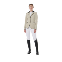 Giacca da concorso a 3 bottoni da donna Elegance Equestro Tan Oxford Rosa