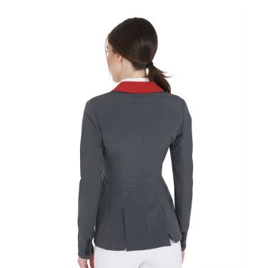 Giacca da concorso a 3 bottoni da donna Elegance Equestro Grigio / bordeaux