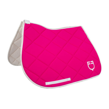 Sottosella da salto in tessuto tecnico con logo GP Equestro Fucsia / bianco Rosa