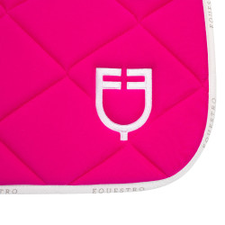 Sottosella da salto in tessuto tecnico con logo GP Equestro Fucsia / bianco Rosa