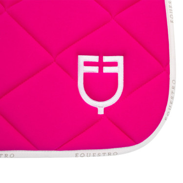 Sottosella da salto in tessuto tecnico con logo GP Equestro Fucsia / bianco Rosa