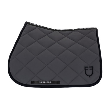 Sottosella da salto in tessuto tecnico con logo ricamato Black Line Edition Equestro Asfalto Grigio