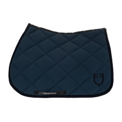 Sottosella da salto in tessuto tecnico con logo ricamato Black Line Edition Equestro Marina Blu marino