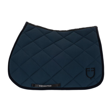 Sottosella da salto in tessuto tecnico con logo ricamato Black Line Edition Equestro Marina Blu marino