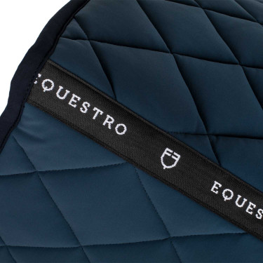 Sottosella da salto in tessuto tecnico con logo ricamato Black Line Edition Equestro Marina Blu marino