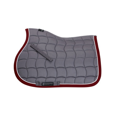 Sottosella da salto in cotone traspirante White Trim Equestro Grigio / rosso