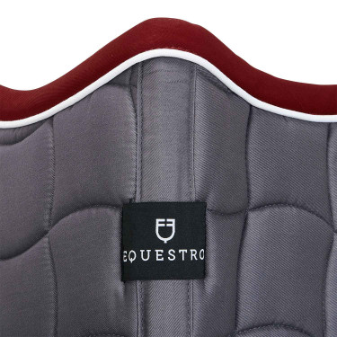 Sottosella da salto in cotone traspirante White Trim Equestro Grigio / rosso