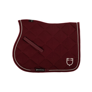 Tapis de selle obstacle en coton avec galons et logo Diamond Equestro Bordeaux