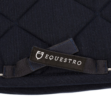 Sottosella da salto in cotone con cordoni e logo Diamond Equestro Marina Blu marino