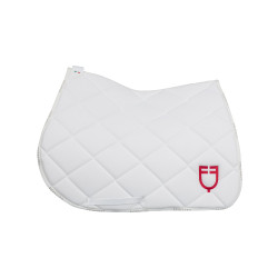 Sottosella da salto con logo multicolore GP Equestro Bianco / bianco / rosso papavero Sottosella da salto con logo multicolore GP Equestro Bianco / bianco / rosso papavero