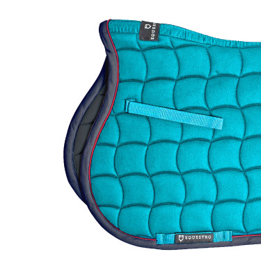 Sottosella da salto con bordi a contrasto Red Trim Equestro Turchese / rosso / blu navy