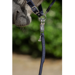 Lunga Carlotta con moschettone anti-panico HKM Blu scuro