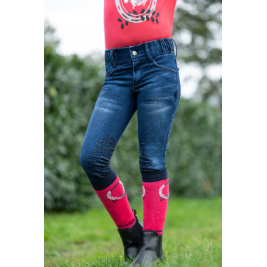 Pantaloni da bambino Aymee Denim con rinforzi in silicone HKM Pantaloni da bambino Aymee Denim con rinforzi in silicone HKM