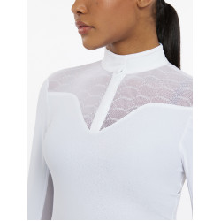 Polo da concorso Emily LeMieux maniche lunghe Bianco Polo da concorso Emily LeMieux maniche lunghe Bianco