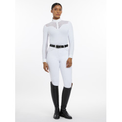 Polo da concorso Emily LeMieux maniche lunghe Bianco Polo da concorso Emily LeMieux maniche lunghe Bianco