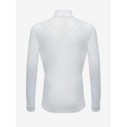 Polo da concorso Eva LeMieux Young Rider a maniche lunghe Bianco