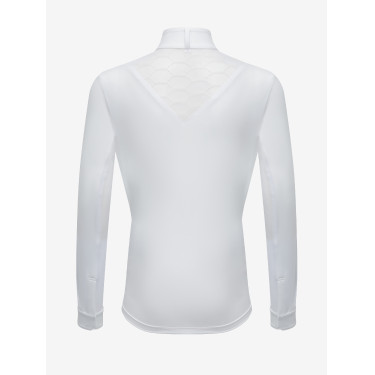 Polo da concorso Eva LeMieux Young Rider a maniche lunghe Bianco