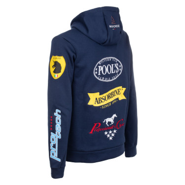 Felpa con Cappuccio Unisex Multilogo Pool's Marina Blu marino