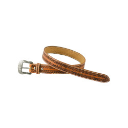 Cintura Western in Pelle con Incisione Serpente Pool's