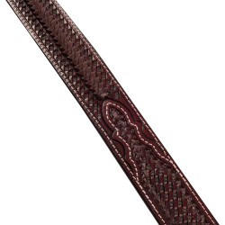 Cintura Western Incisa con Fibbia in Rame e Zinco Pool's Marrone scuro