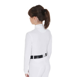 Polo a Maniche Lunghe da Ragazza Equestro Warm+ Equestro Bianco