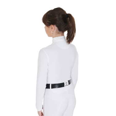 Polo a Maniche Lunghe da Ragazza Equestro Warm+ Equestro Bianco