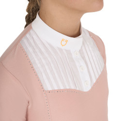 Polo da concorso per ragazza con strass Equestro Cammeo rosa Polo da concorso per ragazza con strass Equestro Cammeo rosa