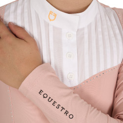 Polo da concorso per ragazza con strass Equestro Cammeo rosa Polo da concorso per ragazza con strass Equestro Cammeo rosa