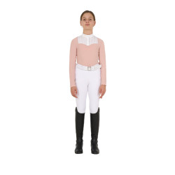 Polo da concorso per ragazza con strass Equestro Cammeo rosa Polo da concorso per ragazza con strass Equestro Cammeo rosa