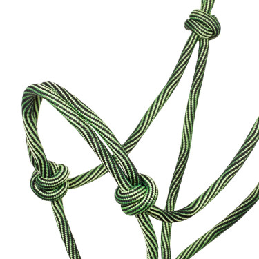 Capestro in Corda Annodata Regolabile Waves Design 8mm Pool's Limone / nero Giallo