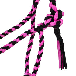 Gevlochten Nylon Halster Pool's Nero / rosa