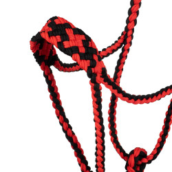 Gevlochten Nylon Halster Pool's Nero / rosso