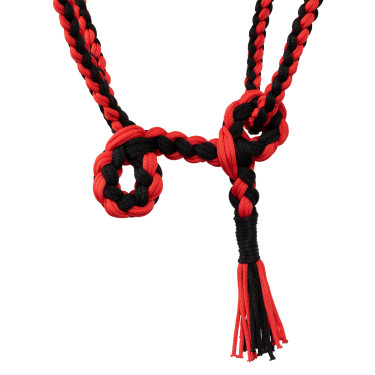 Gevlochten Nylon Halster Pool's Nero / rosso