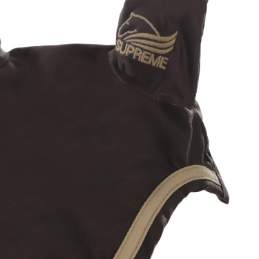 Cuffia per Pony in Cotone con Piping a Contrasto Supreme Marrone / beige